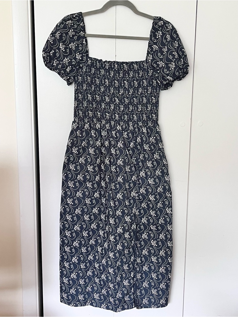 J. Crew Short-sleeve Smocked Dress in Starry Swirl Size S